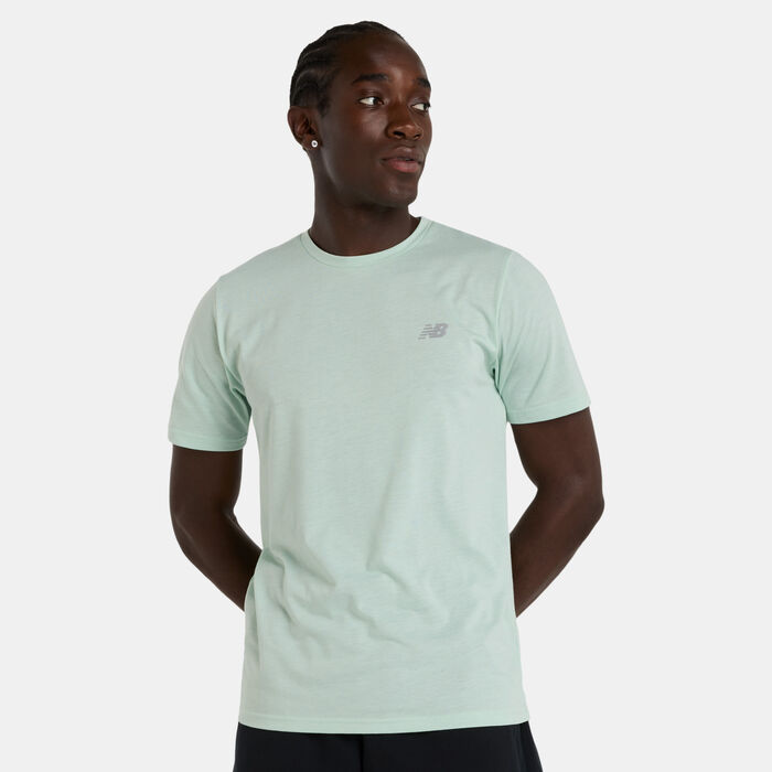 New Balance Men's Sport Essentials Heathertech T-Shirt Green image number 0
