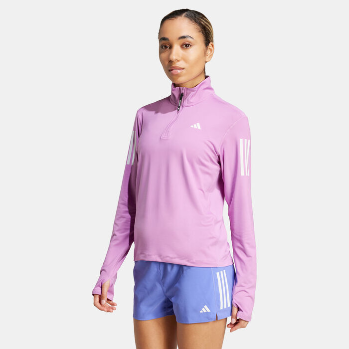 adidas Women's Own the Run 1/2-Zip Running Jacket Purple image number 0