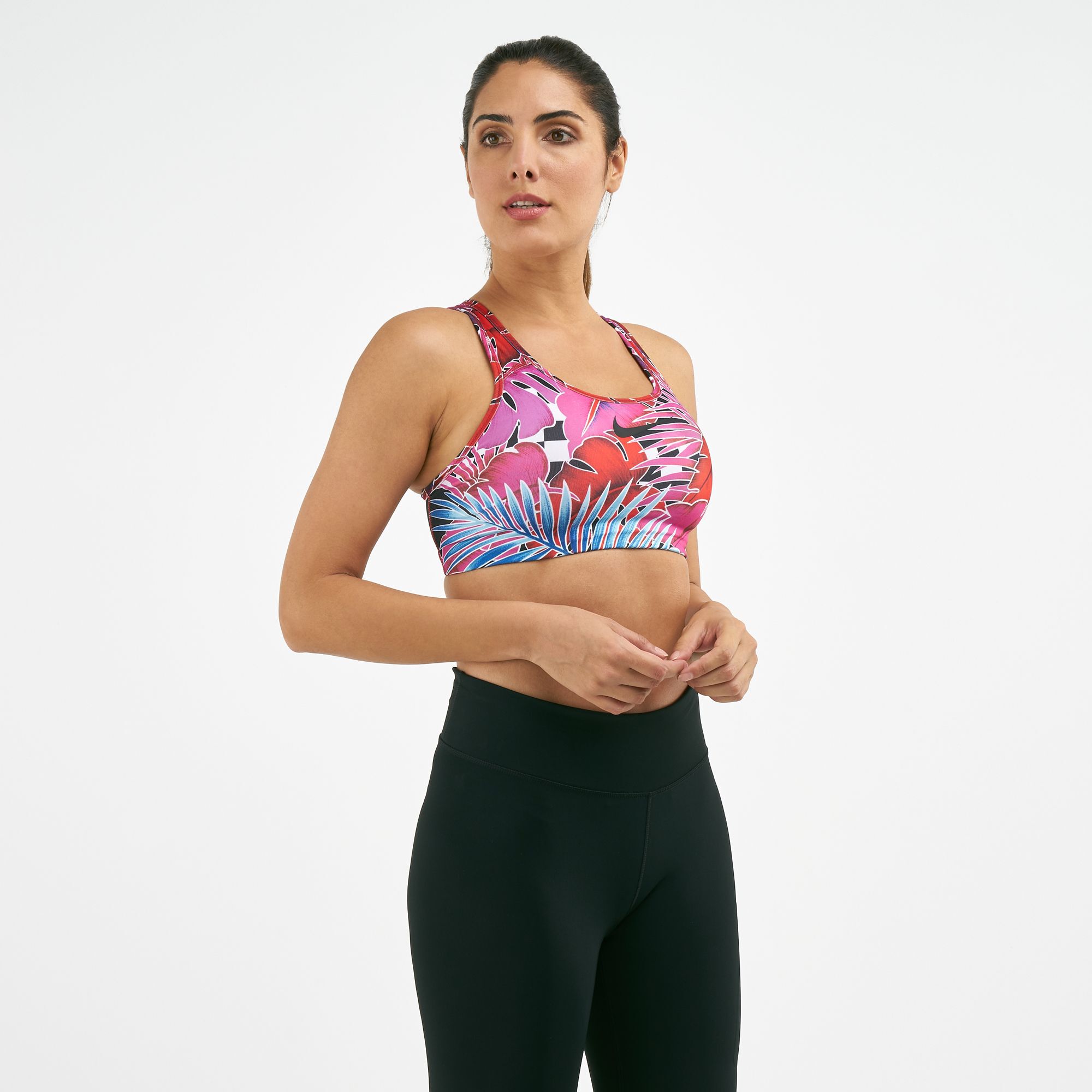 Nike Training Swoosh Dri-FIT medium support sports bra in grey