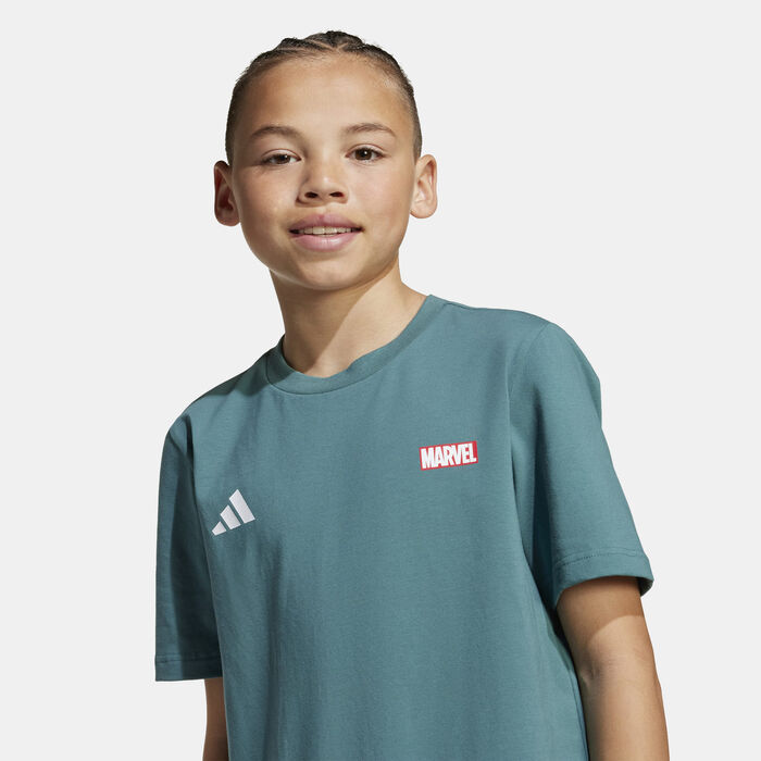 adidas Kids' Marvel Spider-Man Graphic T-Shirt Green image number 4