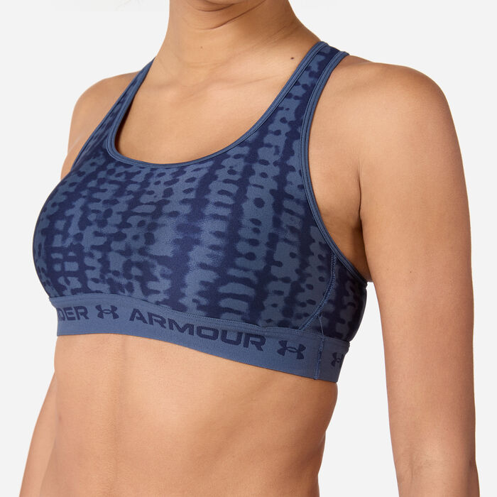 Under Armour Women's Armour Medium Support Printed Sports Bra Grey image number 3