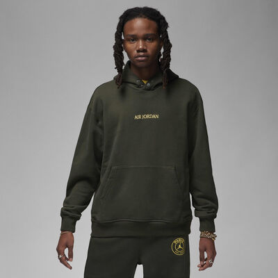 Jordan Men's Paris Saint-Germain Wordmark Fleece Hoodie Green