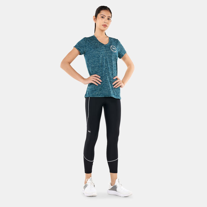 Under Armour Women's UA Tech™ Twist Crest T-Shirt Green image number 2