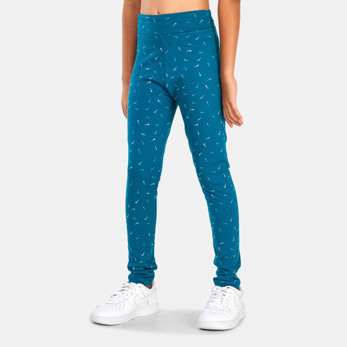 Nike Kids' Sportswear Essential Mid-Rise Leggings (Older Kids) Blue image number 1