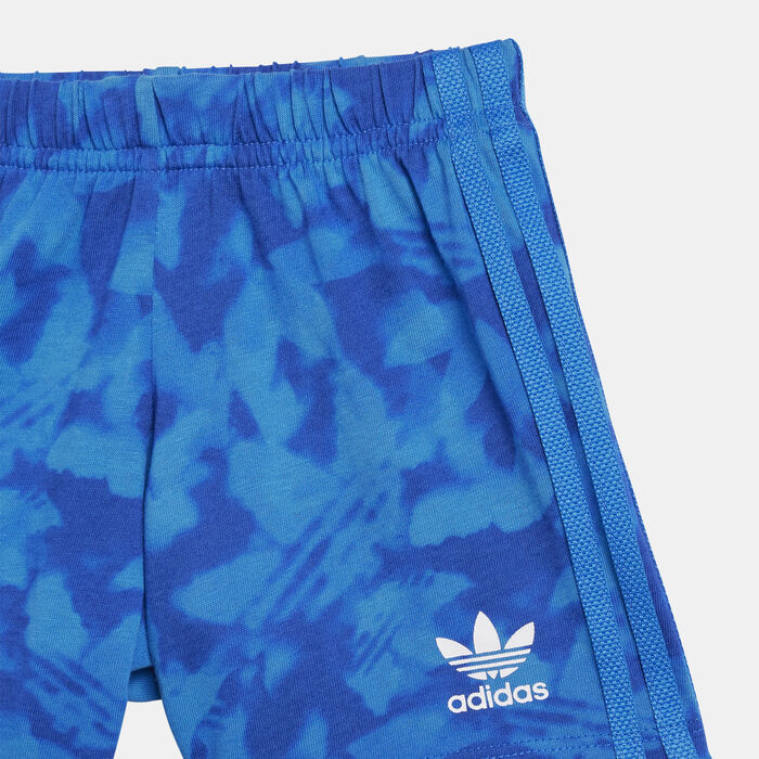 adidas Originals Kids' Summer Allover Print T-Shirt and Shorts Set Blue image number 2