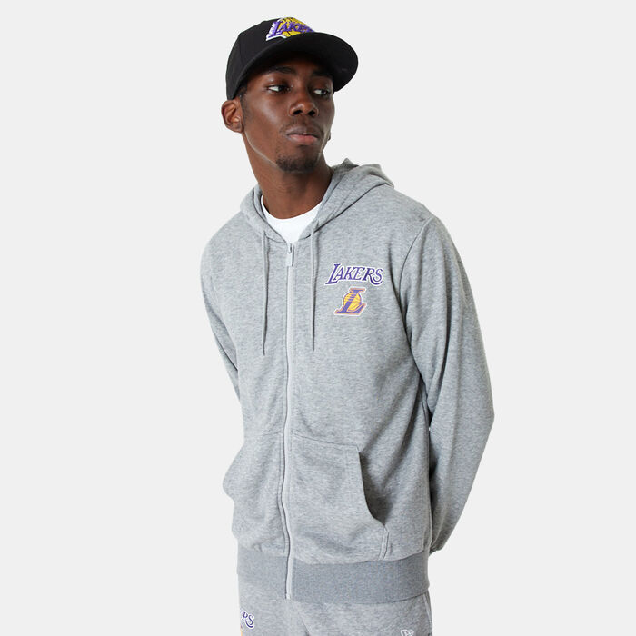 New Era Men's NBA Los Angeles Lakers Essential Full Zip Hoodie Grey image number 0