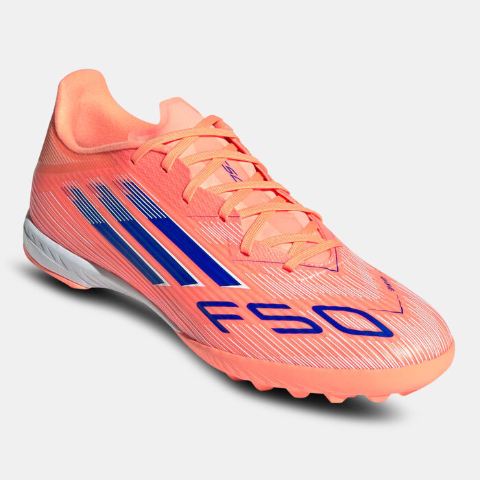 adidas Men's F50 League Turf Ground Football Shoes Orange image number 2