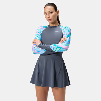 Speedo Women's Long Sleeve Swimming Dress Blue