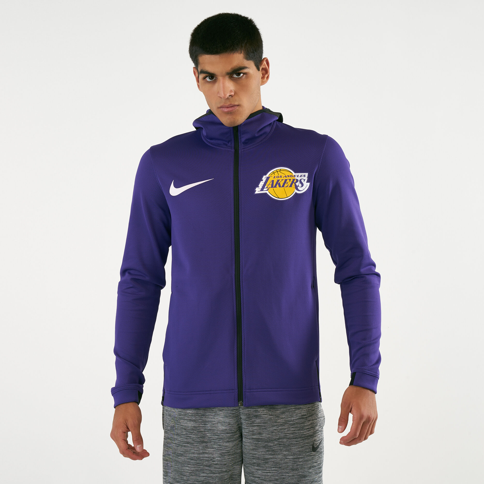 New Nike Therma Flex Lakers Showtime City Edition Hoodie Full Zip  CN7906-462