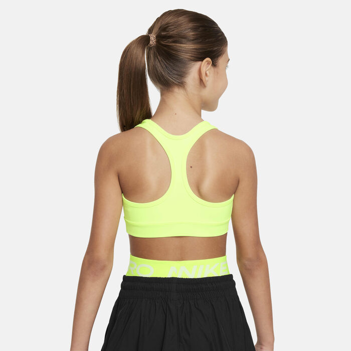 Nike Kids' Swoosh Medium-Support Sports Bra Green image number 1
