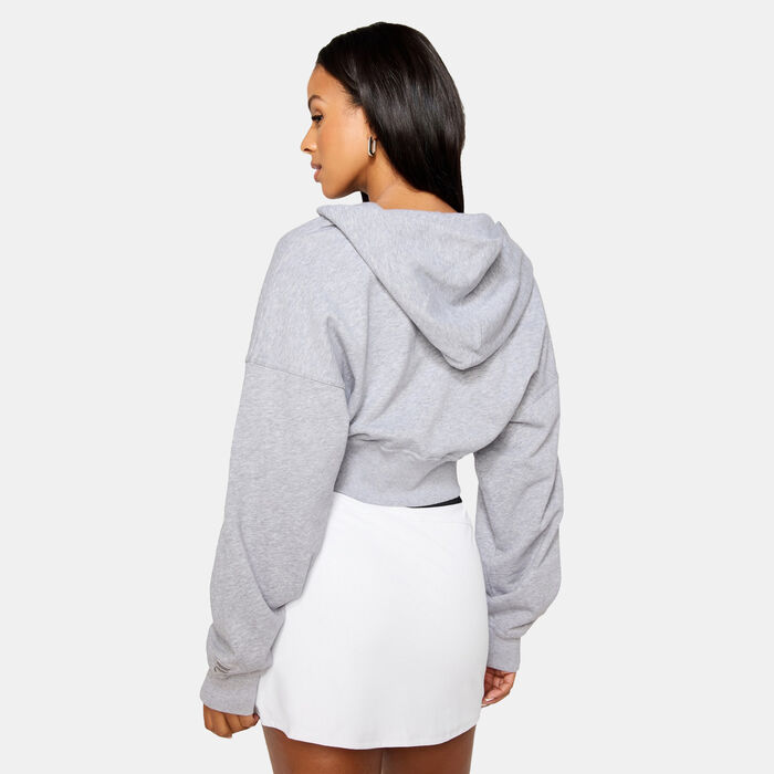 Fabletics Women's Year Round Terry Cropped Hoodie Grey image number 1