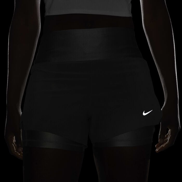Nike Women's Dri-FIT Swift Mid-Rise 2-in-1 Running Shorts Grey image number 8