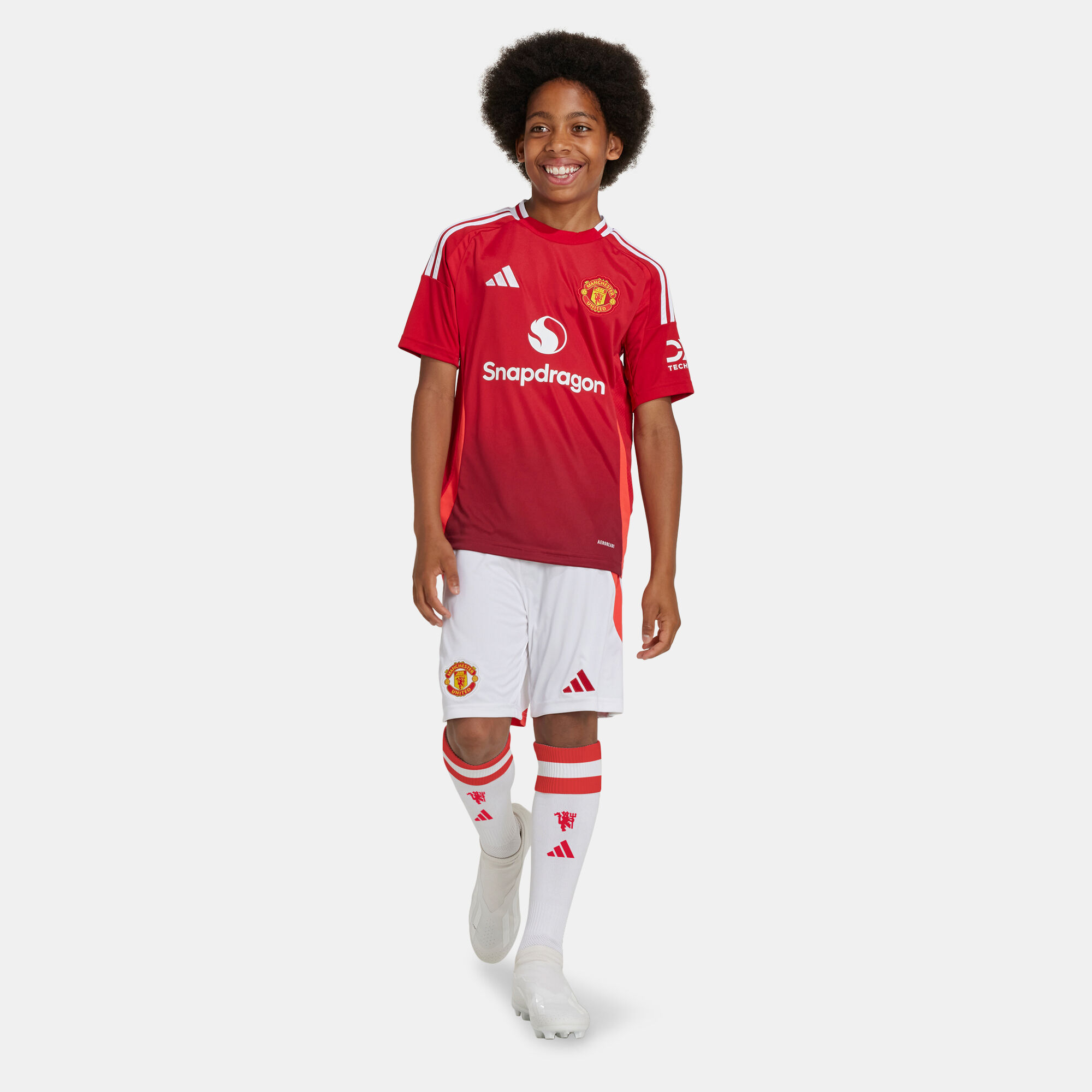 adidas Kids' Manchester United 24/25 Home Replica Football Shorts