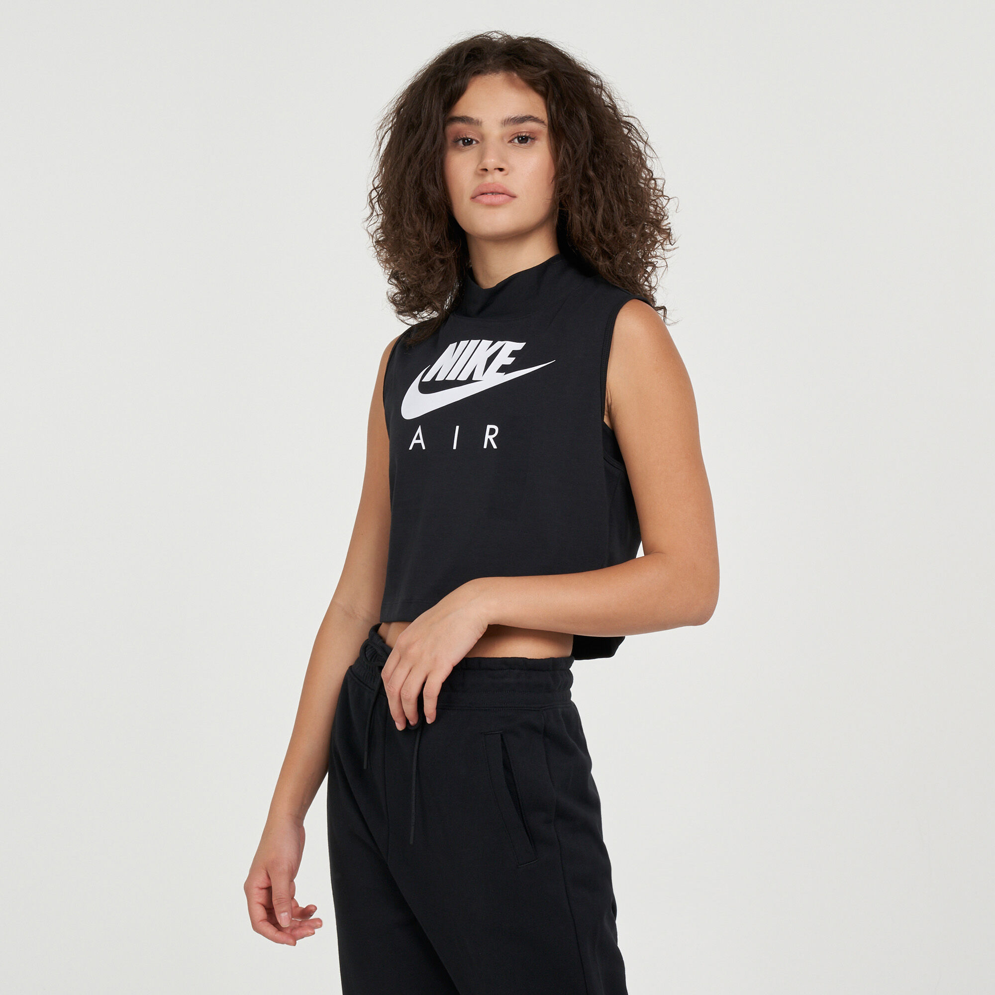 Nike Women's AIR Mock Tank (L, White/Black) : : Clothing