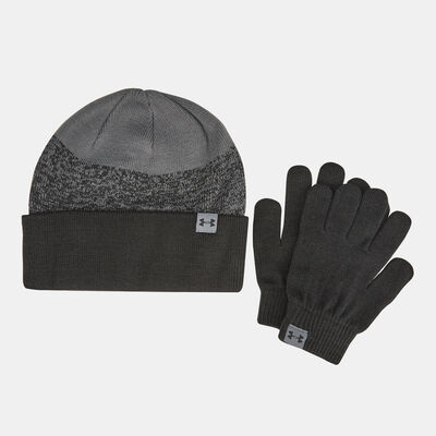 Under Armour Kids' UA Beanie And Gloves Training Set Black