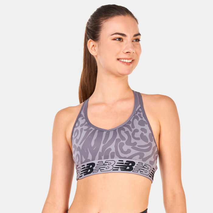 New Balance Women's Printed 3.0 Pace Sports Bra Grey image number 0