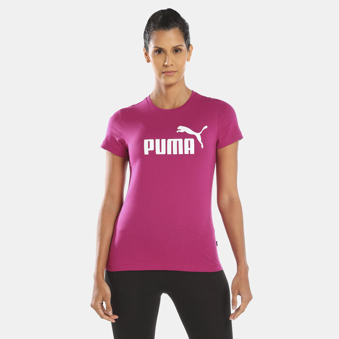 PUMA Women's Essentials Logo T-Shirt Pink image number 0