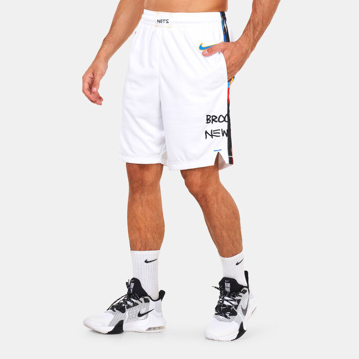 Nike Men’s NBA Brooklyn Nets Dri-FIT 2022 Swingman Shorts White image number 0
