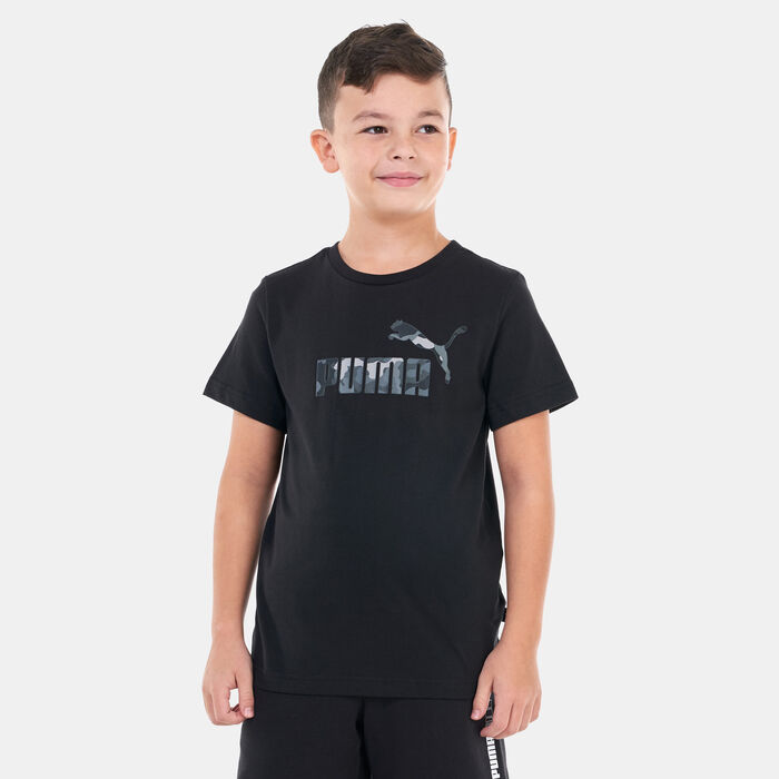 PUMA Kids' Essentials+ Camo Logo T-Shirt Black image number 0