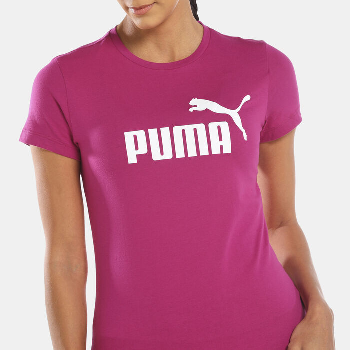 PUMA Women's Essentials Logo T-Shirt Pink image number 3