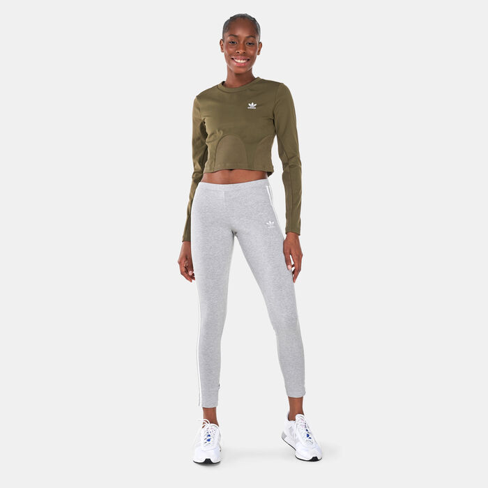 adidas Originals Women's Always Original Rib Long Sleeve T-Shirt Green image number 2