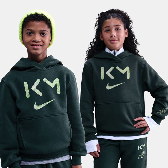 Nike Kids' Kylian Mbappé Club Fleece Dri-FIT Hoodie Green image number 3