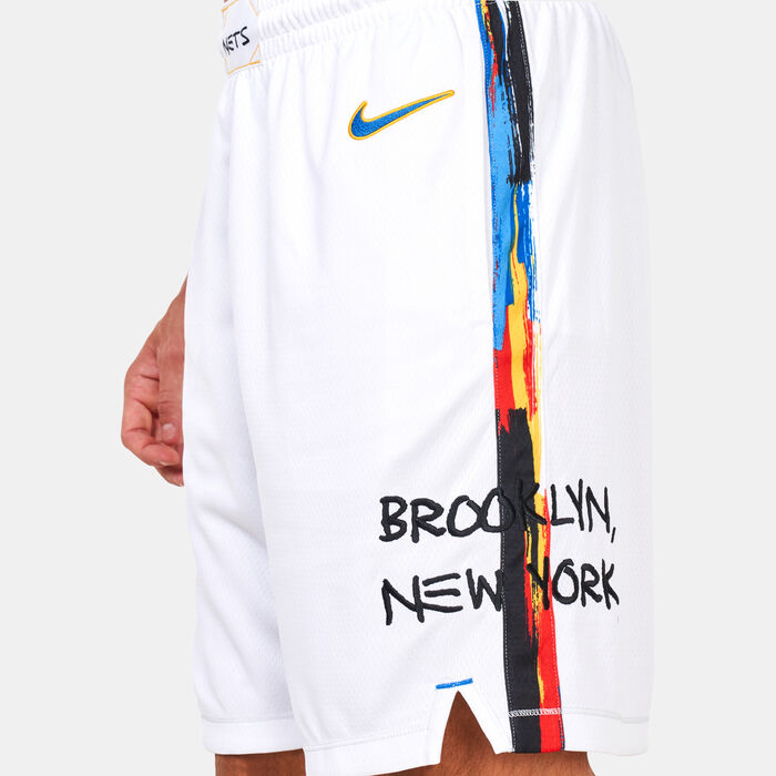 Nike Men’s NBA Brooklyn Nets Dri-FIT 2022 Swingman Shorts White image number 3