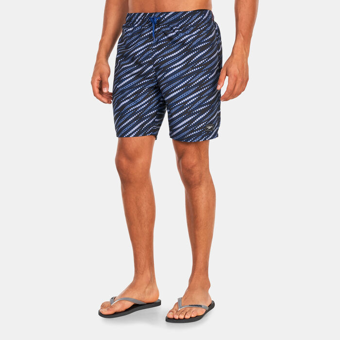 Speedo Men's Printed Leisure 18-Inches Swim Shorts Blue image number 0