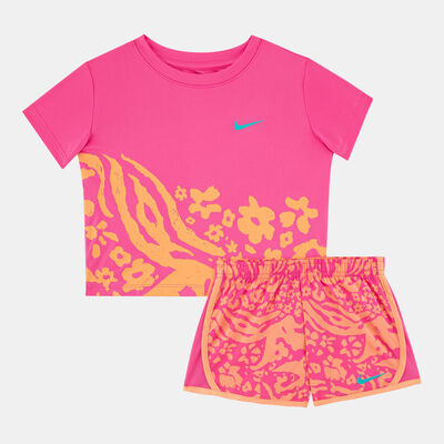 Nike Kids' Wild Flower Tempo T-Shirt and Shorts Set Pink