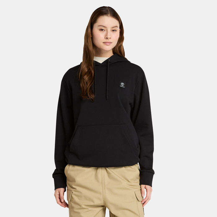 Timberland Men's Woven Badge Hoodie Black image number 0