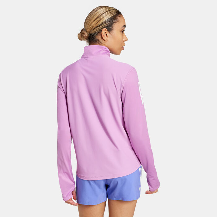 adidas Women's Own the Run 1/2-Zip Running Jacket Purple image number 1