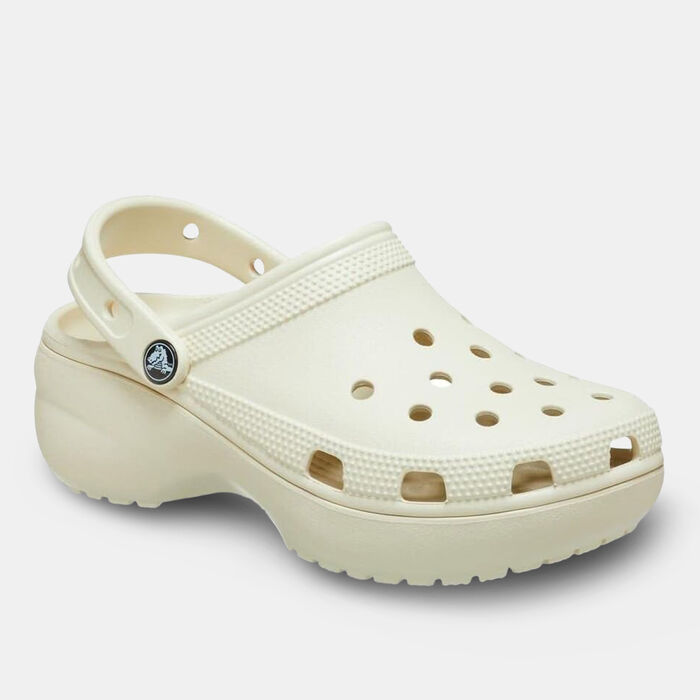 Crocs Women's Classic Platform Clogs Beige image number 1