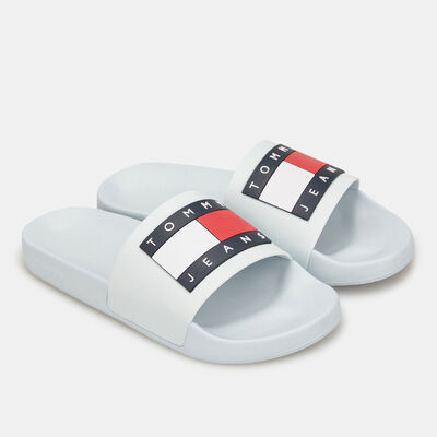 Tommy Hilfiger Women's Jeans Flag Logo Slides Blue