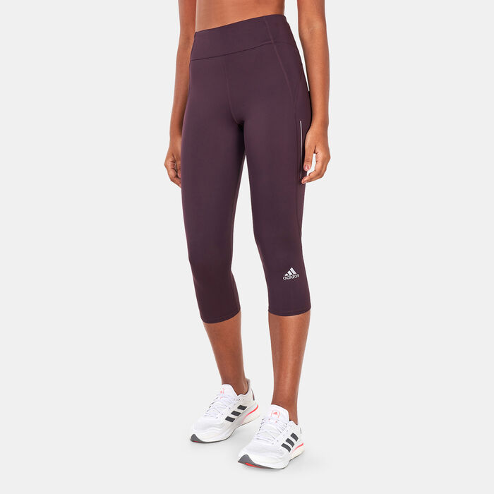adidas Women&rsquo;s Own the Run 3/4 Running Leggings Red image number 0