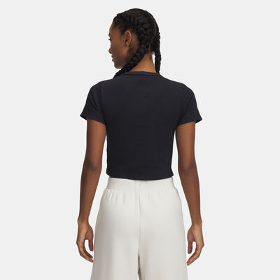 Under Armour Women's Rival Rib Baby T-Shirt Black