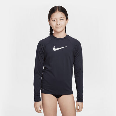 Nike Swim Kids' Swoosh Hydro Rashguard Black