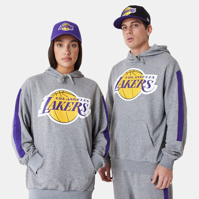 New Era Men's Los Angeles Lakers NBA Colour-Block Pullover Hoodie Grey image number 0