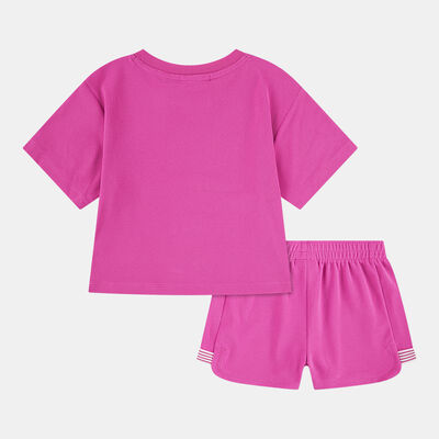 Nike Kids' Let's Roll T-Shirt And Shorts Set Pink