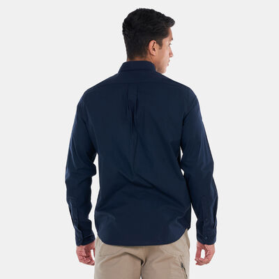 Timberland Men's Solid Poplin Long-Sleeve Shirt Blue