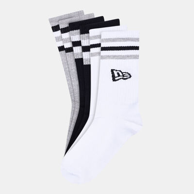 New Era Retro Stripes Crew Socks (3 Pack) Black