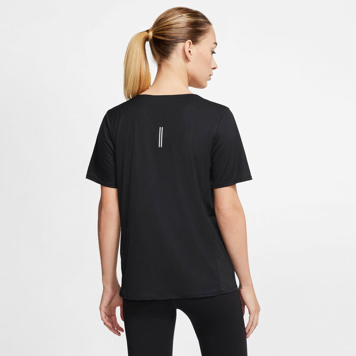 Nike Women's City Sleek Running T-Shirt Black image number 1