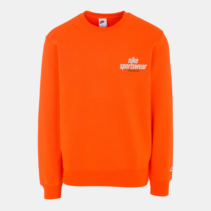 Nike Men's Club Fleece Sweatshirt Orange image number 0