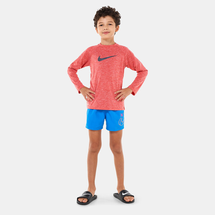 Nike Swim Kids' Heather Hydroguard Swim Top Red image number 2