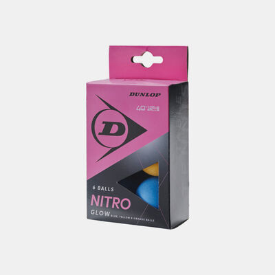 Dunlop 40+ Nitro Glow Table Tennis Balls (6 Pack) Multi