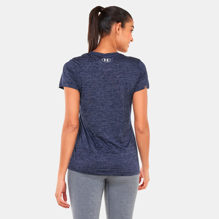 Under Armour Women's UA Tech™ Twist Crest T-Shirt Blue image number 1