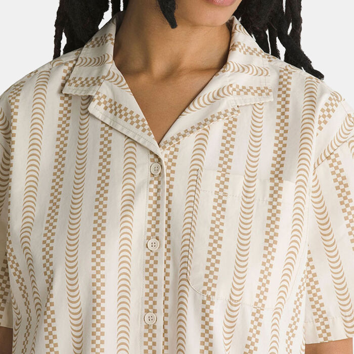 Vans Women's Spitfire Wheels Woven Shirt Beige image number 3