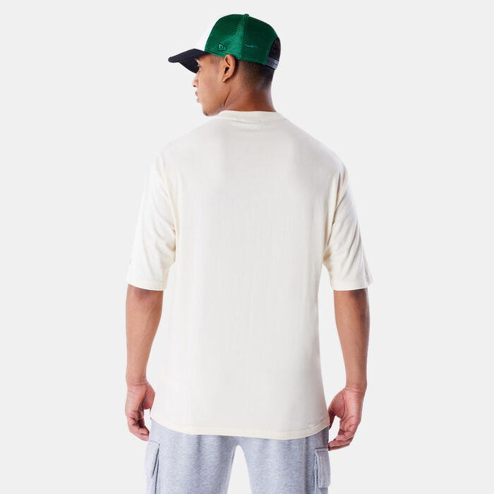 New Era Men's NBA Boston Celtics Script T-Shirt Beige image number 1