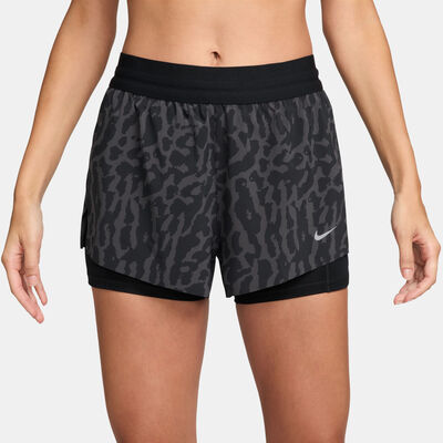 Nike Women's Swift Dri-FIT 2-in-1 Printed Running Shorts Black