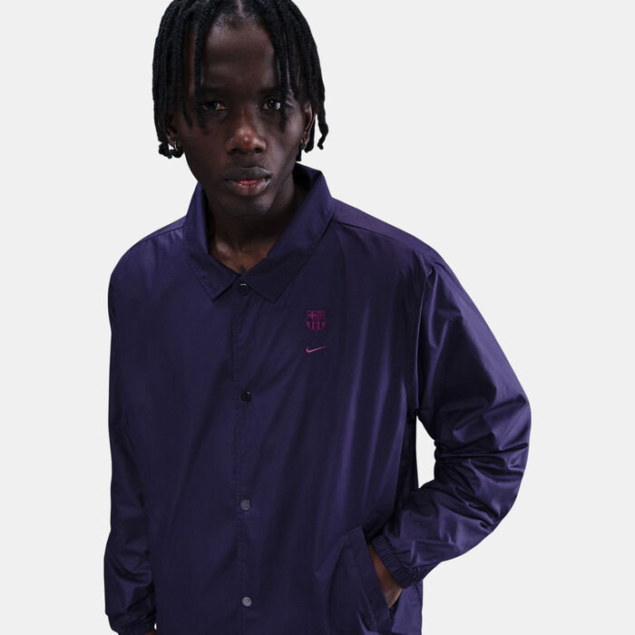 Nike Men's FC Barcelona Coaches' Jacket Purple image number 5