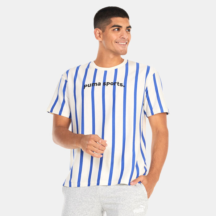 PUMA Men's TEAM Striped T-Shirt Black image number 0